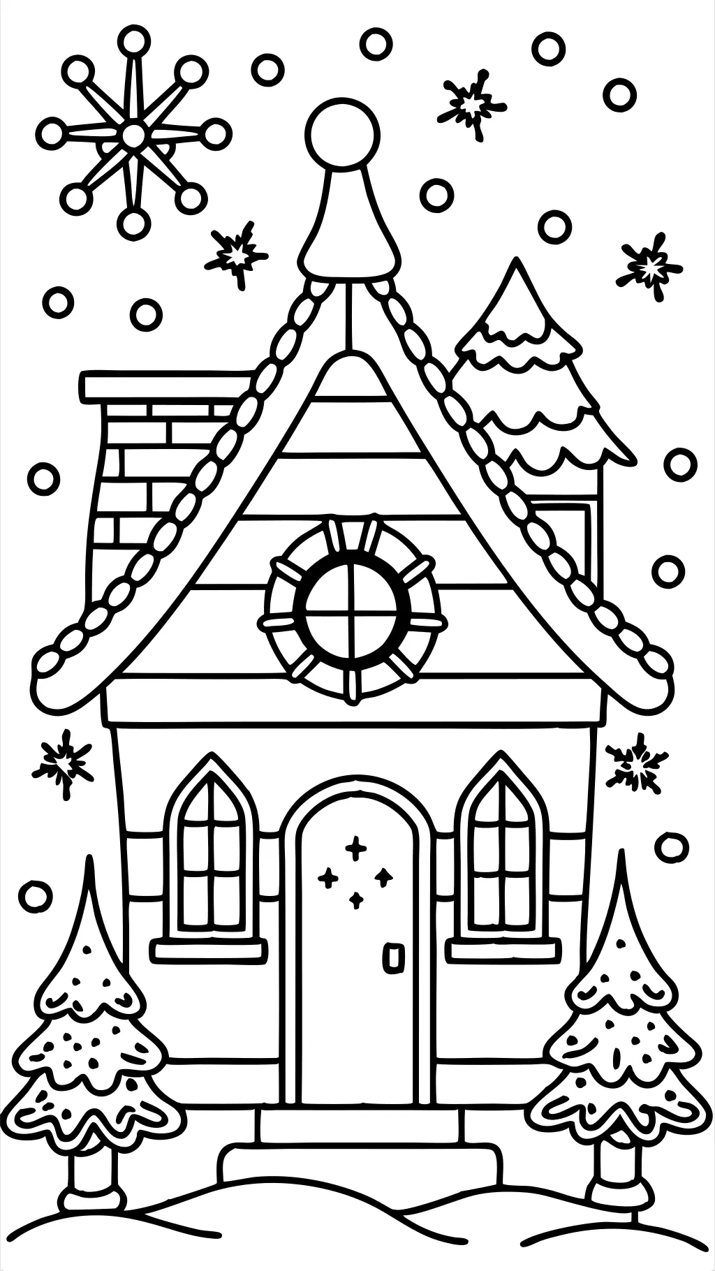 christmas house coloring pages